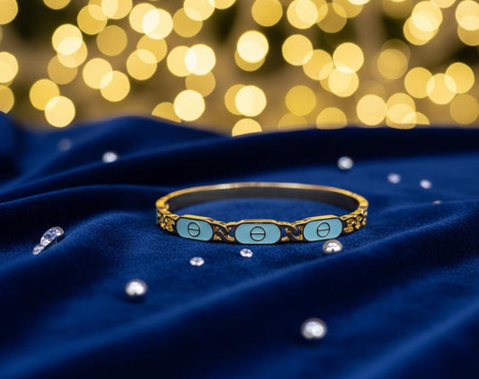 💫 Enchanted Gold & Turquoise Enamel Hand cuff