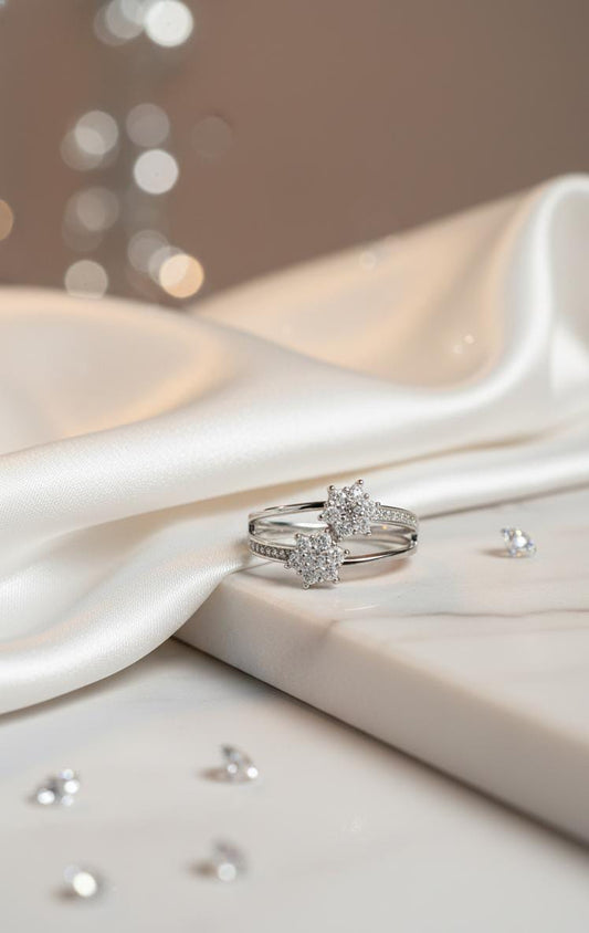 💍Elegant Twin Star Silver Ring